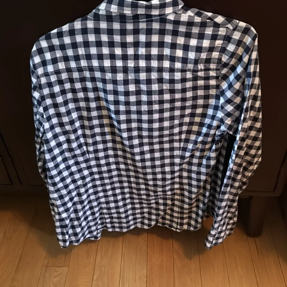 J. Crew Black and White Gingham Button-Down Shirt